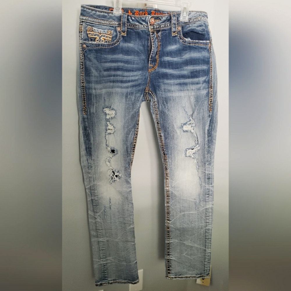 NWOTROCK REVIVAL WOMENS BETTY JEANS SIZE 33 BLUE STRECH